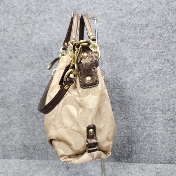 Coach Brooke F17183 Brown Sateen Signature Shoulder Bag Chain Straps F17183 - Picture 9 of 16